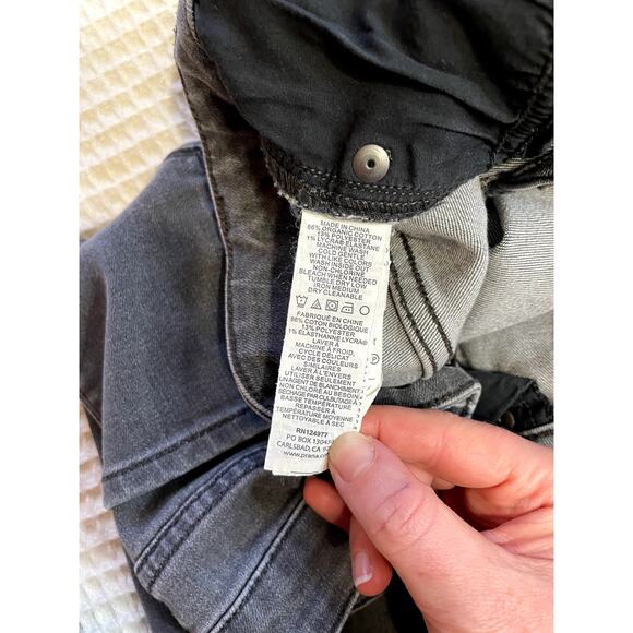 PrAna Charcoal Grey Kara Low Rise Semi Stretch Skinny Jeans Size 12 Y2K Punk - Picture 5 of 14